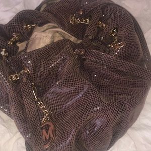 Michael Kors purse purple snakeskin
